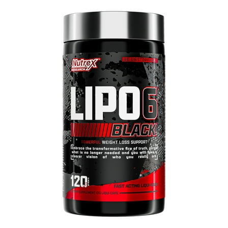 Nutrex Lipo-6 Black Fat Burner, Energy and Appetite Control 120 Capsules