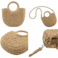 thumbnail image 6 of PIKADINGNIS Women Straw Handbag Mini Summer Beach Rattan Tote Bag Crossbody Shoulder Top Handle Handbag Handmade Purse Clutch Bag, 6 of 6