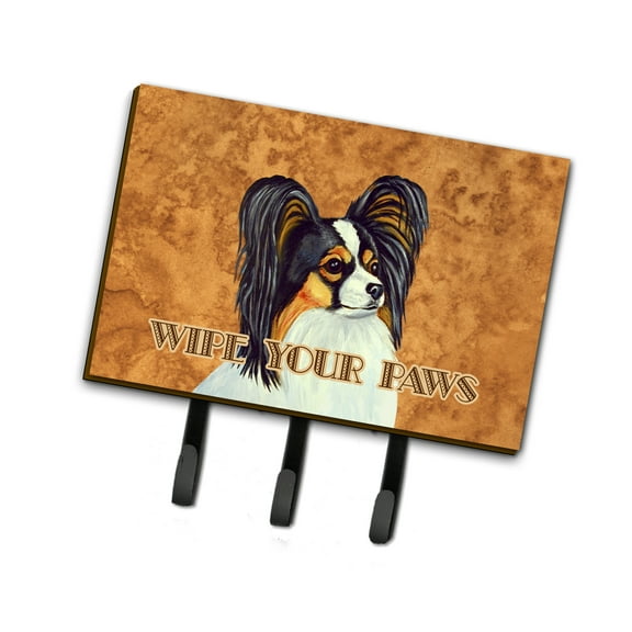 Carolines Treasures LH9461TH68 Papillon Wipe your Paws Leash or Key Holder Triple Hook multicolor