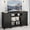 Black, variant on Uforic 65 Inch Farmhouse TV Stand with Built-in Charging Station, 2 Drawers & Adjustable Shelves for Living Room Bedroom, Gray