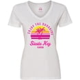 thumbnail image 3 of Inktastic Summer Enjoy the Sunshine Siesta Key Florida in Pink Women's V-Neck T-Shirt, 3 of 5