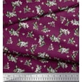 thumbnail image 2 of Soimoi Rayon Crepe Fabric Leaves,White Floral & Hummingbird Printed Craft Fabric by The Yards 46 Inch Wide, 2 of 3