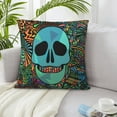 thumbnail image 6 of ZICANCN Death Goth Skull Decorative Throw Pillow Covers, Bed Couch Sofa Decorative Knit Pillow Covers for Living Room Farmhouse, 24"x24", 6 of 8