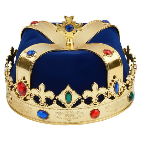 Jeweled King Crown for Royal King or Queen Costume