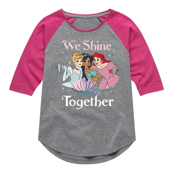 Disney Princess - We Shine Together - Toddler And Youth Girls Raglan Graphic T-Shirt