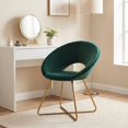 thumbnail image 2 of iooHug Modern Silky Velvet Upholstered Accent Chair with Metal Sled Base.(Green), 2 of 7