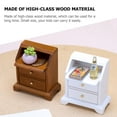 thumbnail image 3 of OULII 2 Pcs Armoire Miniature en Bois de Noyer pour Chambre d'Enfant, 3 of 7