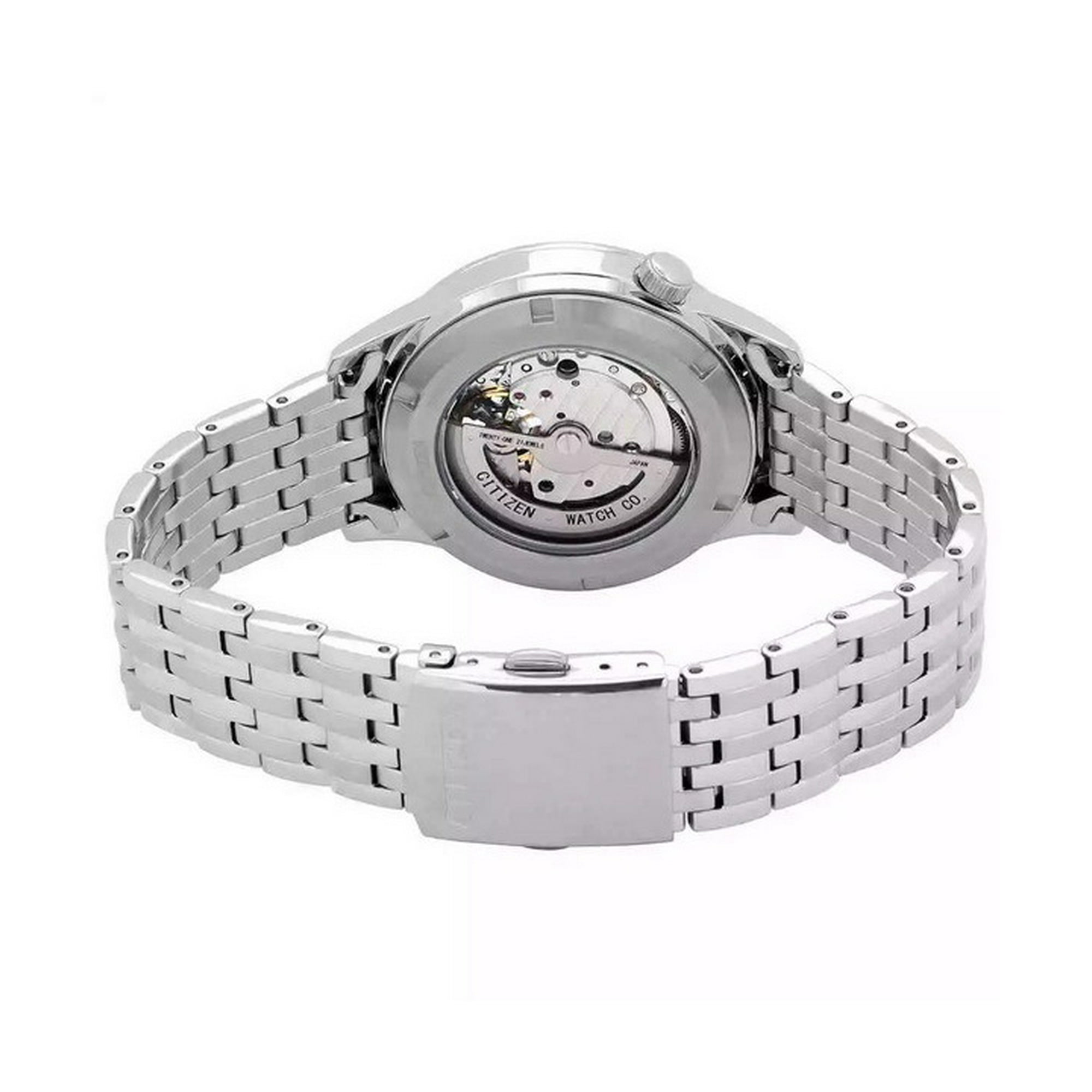 中古 美品 R.E.G. O-K hi stainless 30 Citizen Stainless Steel Open Heart Blue Dial Automatic