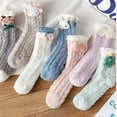 thumbnail image 2 of AUQ 2Pairs Socks Leg Fit Fuzzy Socks,Anti-Slip Bottom Thickened Design Long Socks,Style7, 2 of 2