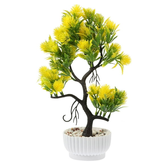 Mobutofu Indoor Bonsai Tree Artificial Bonsai Tree Plastic No Trimming for 1Set