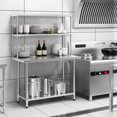 thumbnail image 2 of Costway 48" 2-Tier Overshelf for Prep & Worktable Stainless Steel Adjustable Lower Shelf, 2 of 10