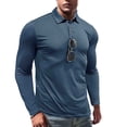 thumbnail image 1 of HBFAGFB Long Sleeve Work Shirts for Men Fashionable Comfortable Lapel Button Down Tops Blue Size L, 1 of 6
