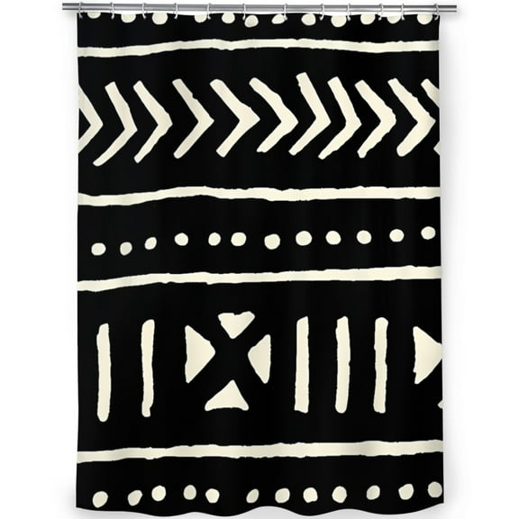 African Mud Cloth Black And White Bathroom Shower Curtains Waterproof Partition Curtain Designed Home Decor Accessories