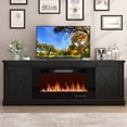 thumbnail image 7 of Farmhouse TV Stand with 36” Fireplace for 70/75/80 Inch TVs, 70 inch Fireplace TV Stand Entertainment Center Media Console Cabinet with Sliding Barn Doors for Living Room, 7 of 7