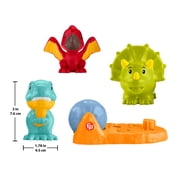 Fisher-Price Little People Friendly Dinosaur Figure Pack Toddler Toy, 4 Pieces for Pretend Play