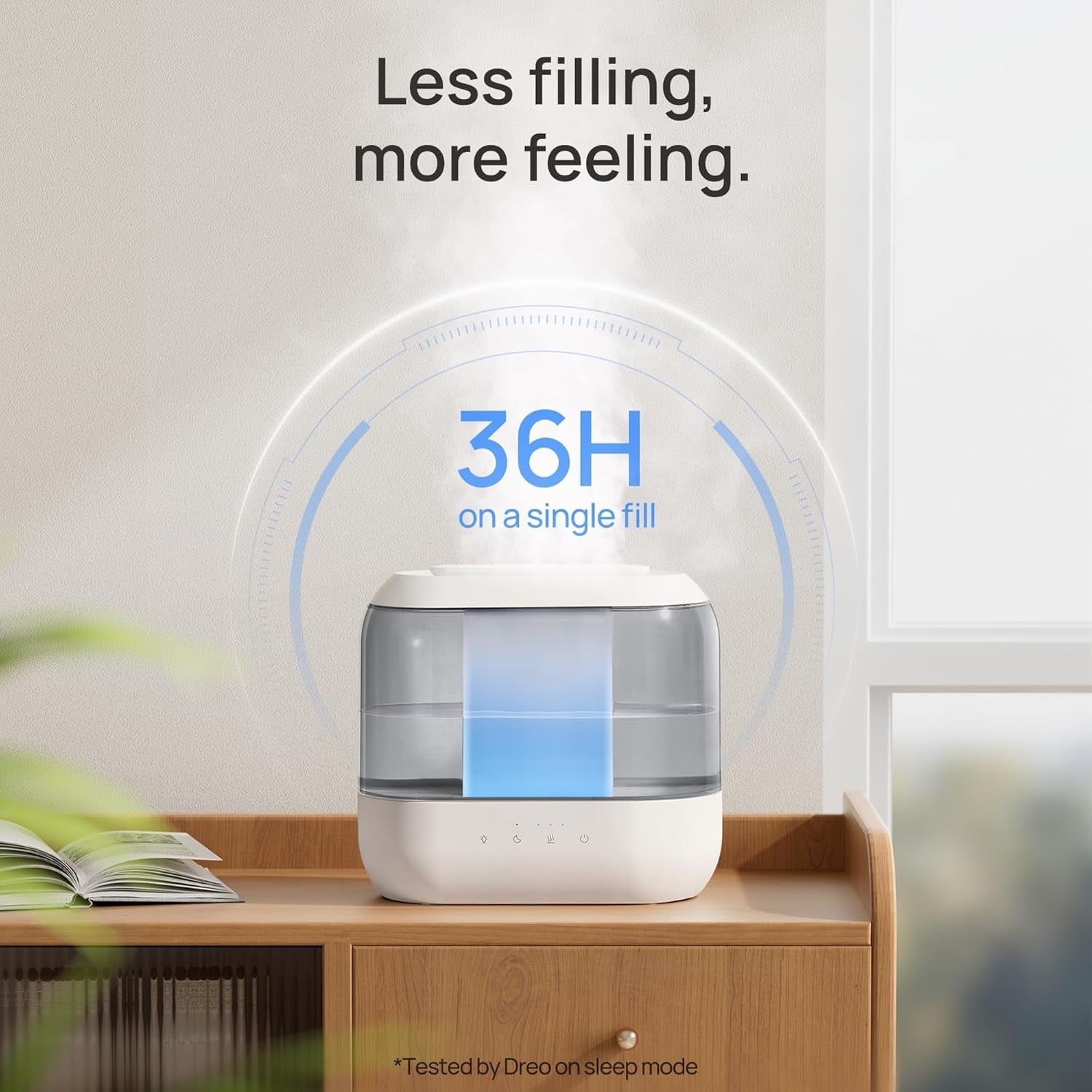 4L Humidifiers for Bedroom, 36H Runtime, 28 dB Quiet Cool Mist Supersized Air Humidifier for Large Room, Plants, Baby Nursery, Indoor, Night Light, Easy to Clean & Fill,