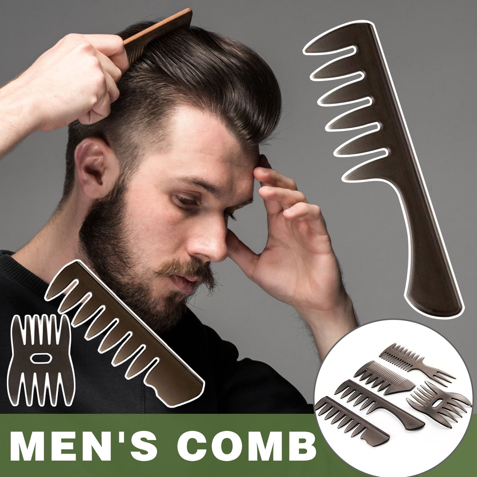 Slick-back Quiff Grooming Pro Comb 5Pcs Men's Professional Hair Styling  Comb New 