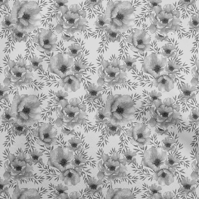 oneOone Cotton Silk Gray Fabric Floral Fabric For Sewing Printed Craft Fabric By The Yard 42 Inch Wide