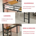 thumbnail image 6 of Bellemave Full Loft Bed with L-shaped Desk and Storage Shelves, Full Size Metal Loft Bed Frame for Students, Teens Loft Bed with Guardrails and Ladder, No Box Spring Needed, Black, 6 of 12