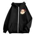 thumbnail image 5 of Christmas Hoodies for Women 2025 Long Sleeve Zip Up Santa Claus Graphic Hooded Sweatshirt with Pockets Jacket Coat, 5 of 8