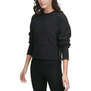 DKNY Sport Women's Cotton Side-Zip Cropped Top, Black, M