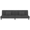 thumbnail image 3 of vidaXL 2-Seater Sofa Bed with Two Pillows Dark Grey Velvet, 3 of 5