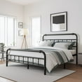 thumbnail image 5 of QFTIME Queen Bed Frame with Headboard, Heavy-Duty Metal Platform Bed Frame with 18" High, Non-Slip and Noise-Free, No Box Spring Needed, Black, 5 of 9
