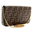 thumbnail image 3 of Fendi F is Fendi Brown Zucca Embossed Leather Envelope Wallet on Chain with Pouches NEW, 3 of 6