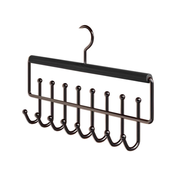 Anti Slip Multi Hook Coat Racks,Bra Hangers for Closet Organizer Hanger for Closet for Belt, Tie, Tank Top, Jewelry Brown
