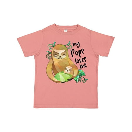 

Inktastic My Pops Loves Me- Cute Sloth and Baby Gift Toddler Boy or Toddler Girl T-Shirt