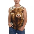thumbnail image 2 of Lsque Adorable Calf Butterflies Champagne Print Men's Cotton Blend Sleeveless Muscle Shirts (S-3XL)- Moisture Wicking, Odor Protection, UPF 30+,X-Large, 2 of 8