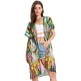 thumbnail image 2 of BZSMCE Women Creatively Blossom Bliss Print Beach Cover-ups Size:S-2XL, 2 of 7