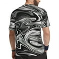 thumbnail image 3 of T Shirt For Men Liquid Black And White Sports Beach Elegant Marble Funny Harajuku Tshirt For Man Des, 3 of 7