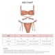 thumbnail image 5 of Bikini De 2 Piezas Para Mujer, Traje De Baño Dividido, Ligero, Elástico, Transpirable, Con Lazo En La Espalda, Lado Lateral, Color Café S, 5 of 5