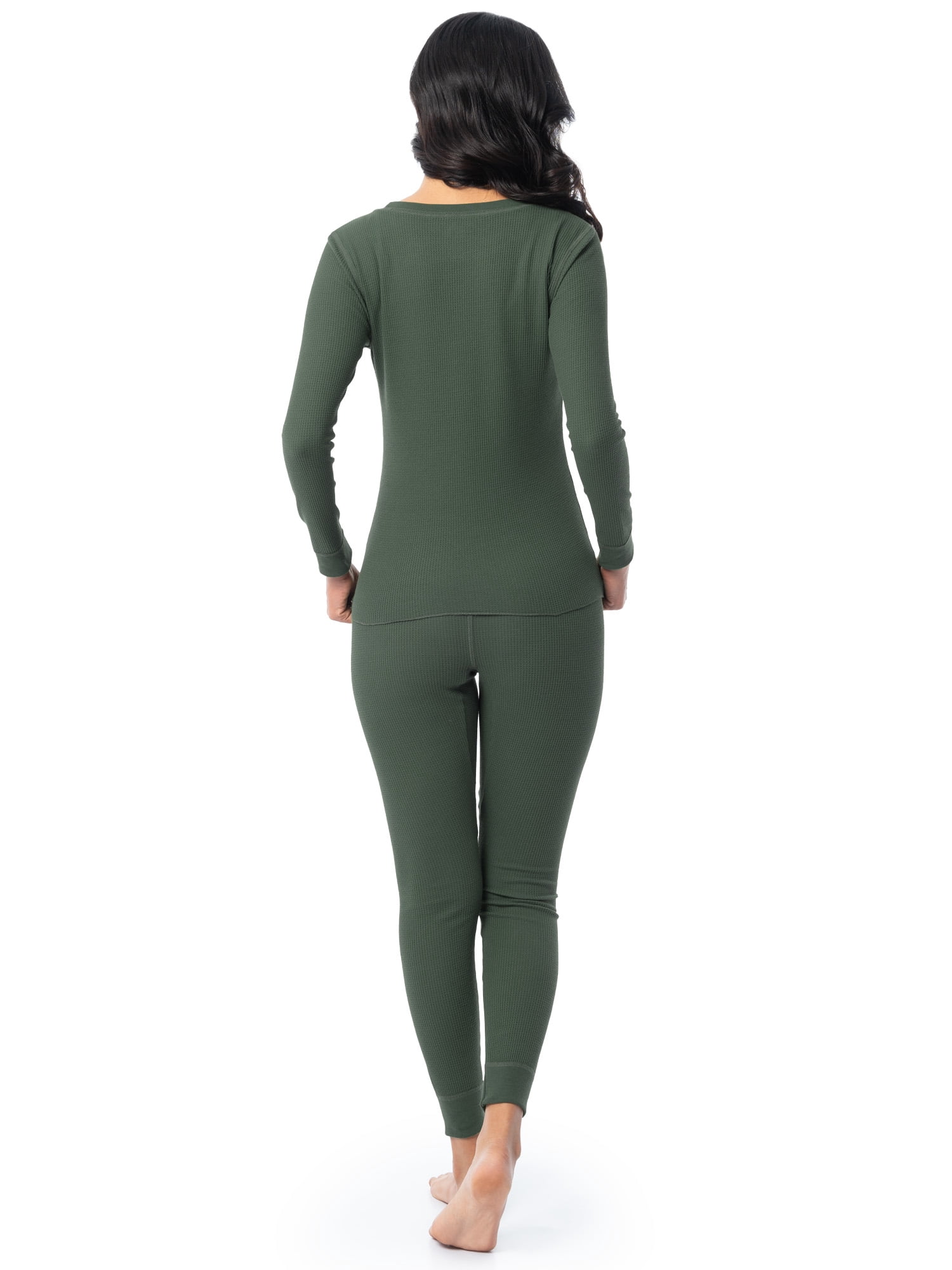 Fruit of the Loom Women's Recycled Waffle Thermal Top & Bottom Set, Sizes XS-4XL