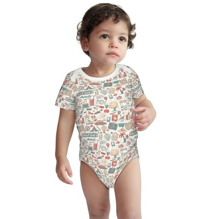

Haiem Summer Life Printed Unisex-Baby Short Sleeve Onesies Bodysuits Unisex Babies Snap-Up Rompers-6 Months