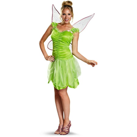 Adults Womens Classic Disney Peter Pan Tinker Bell Tinkerbell Costume ...