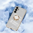thumbnail image 5 of TECH CIRCLE Case for Samsung Galaxy S25 Edge (6.7", 2025) - Shiny Plating Cute Slim Case with Rotating Finger Ring Kickstand, Durable Soft Silicone Lightweight Protective Thin Phone Cover, White, 5 of 6