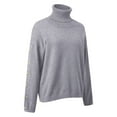 thumbnail image 6 of Pullover Sweaters for Women 2025 Long Sleeve Turtleneck Casual Button Plain Knitted Sweater Tops Fall Winter Outfits, 6 of 7