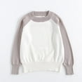 thumbnail image 2 of Pull en Coton Color Block pour Garçons et Filles Col Rond Garde au Chaud Chemise de Base Tricotée Blanche, 2 of 5
