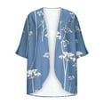 thumbnail image 4 of DDAPJ pyju Womens Chiffon Kimono Cardigan Dressy Casual 3/4 Sleeve Open Front Duster Cardigans Lightweight Beach Swimsuit Cover Ups 2025 Summer Resort Wear Clearance Sales Blue L, 4 of 4