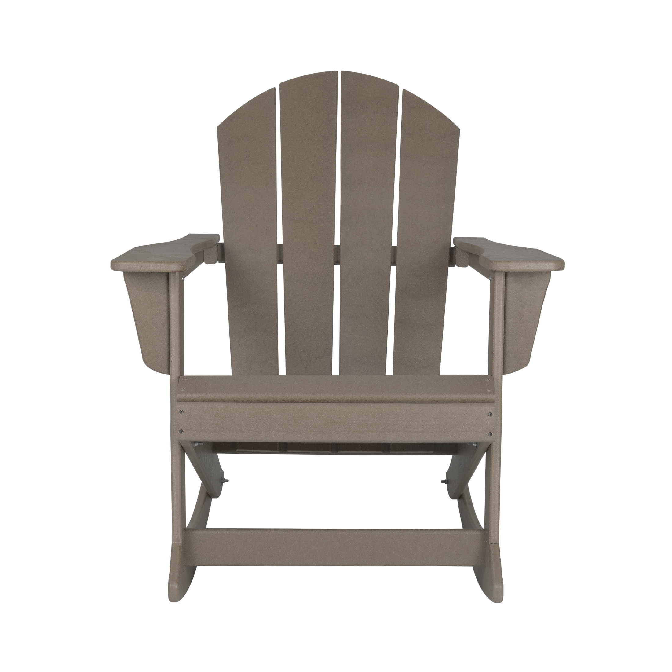 GARDEN Plastic Adirondack Rocking Chair for Outdoor Patio Porch Seating, Weathered Wood - image 2 of 7