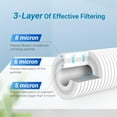 thumbnail image 3 of AQUACREST AP810 Whole House Water Filter, Replacement for 3M® Aqua-Pure AP810, AP801, AP811, Whirlpool® WHKF-GD25BB, WHKF-DWHBB, 5 Micron, 10" x 4.5", Well & Tap Water Filter, Pack of 3, 3 of 9