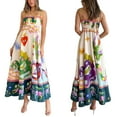 thumbnail image 4 of Gupgi Robe Longue à Bretelles pour Femme, Ample, Sans Manches, à Fines Bretelles, Fluide, Style Bohème, Robe Soleil Colorée à Graffitis, 4 of 9