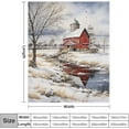thumbnail image 2 of Country Winter Scene with Red Barn Blanket Xmas Merry Christmas Throw Blankets 50"x60" Soft Flannel Cozy Blankets for Couch Bed Decor Birthday Gift Cozy & Warm Plush Throw Blanket Holiday, 2 of 6