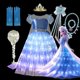 thumbnail image 2 of Disney-vestido de princesa Elsa con luz LED para niños, disfraz de Carnaval de Frozen, cumpleaños, 2-10T, 2 of 5
