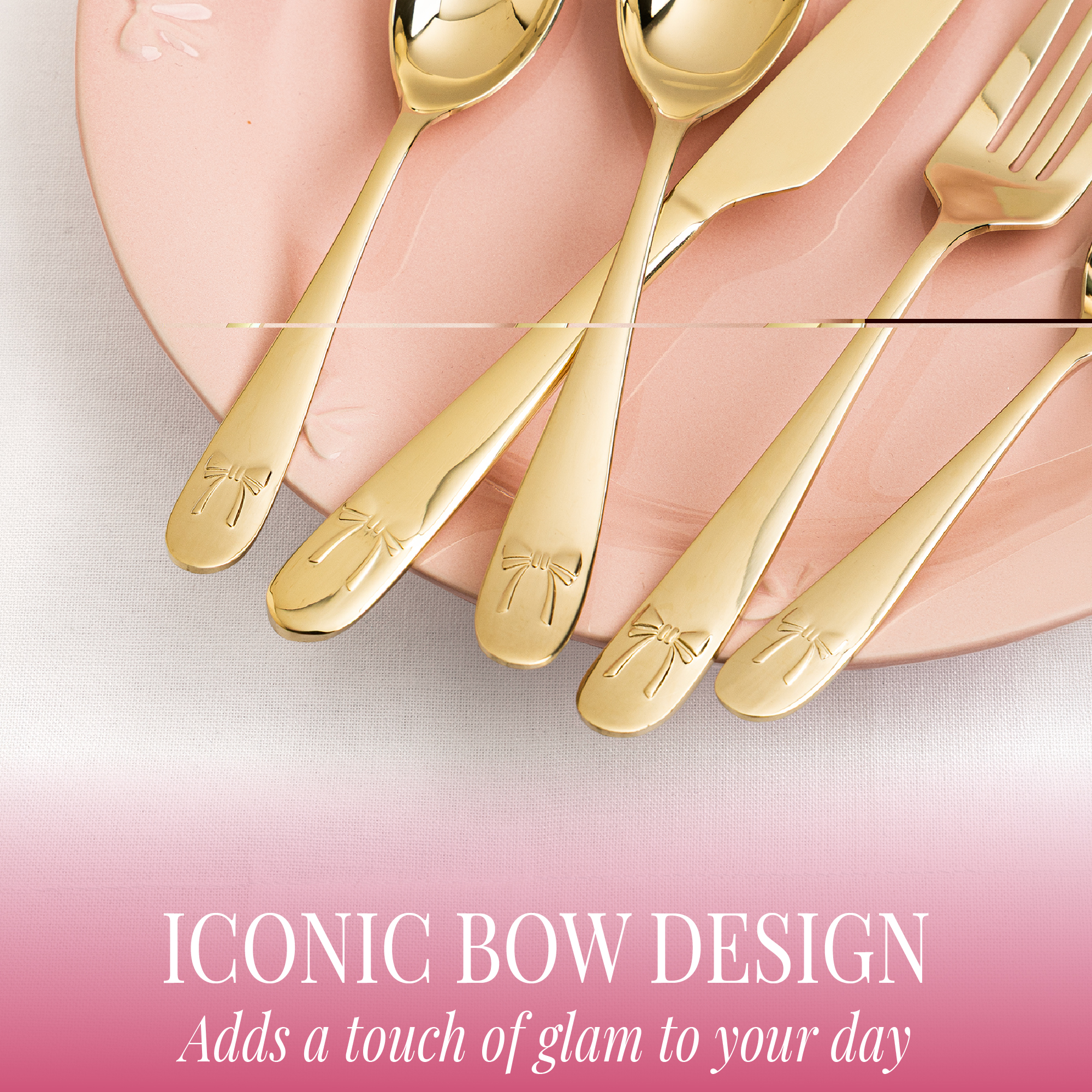 Paris Hilton 20-Piece Gold Stainless Steel Flatware Set photo 4