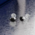 thumbnail image 3 of Gem Stone King 1.60 Ct Oval 7x5mm Black Onyx 14K White Gold Stud Earrings for Women Men, 3 of 3