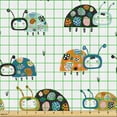thumbnail image 2 of Ambesonne Ladybird Fabric by the Yard Upholstery, Smiling Dotted Insects, 5 Yards, White and Multicolor, 2 of 5