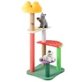thumbnail image 1 of Gymax 45'' Tall Cat Tree w/ Plush Padded Top Perch Fruit-Shaped Platforms Dangling Balls, 1 of 10